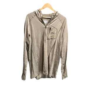 KUIU Green 145 Merino Wool 1/2 Zip Men's Activewear Hoodie Shirt Size XXL